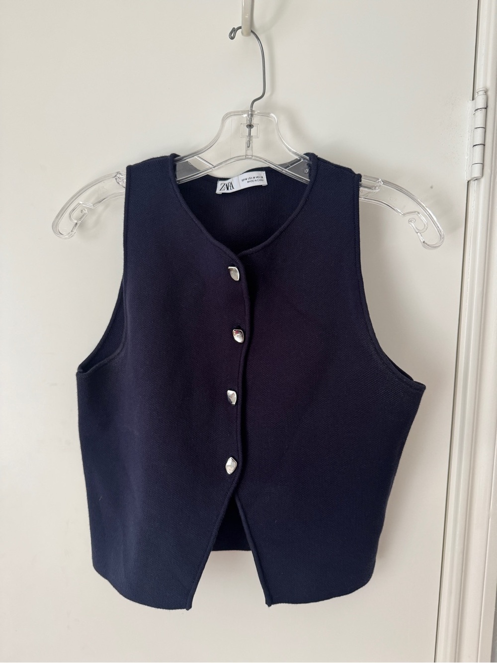 Zara Navy Vest Crop Top
